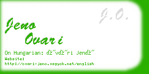 jeno ovari business card